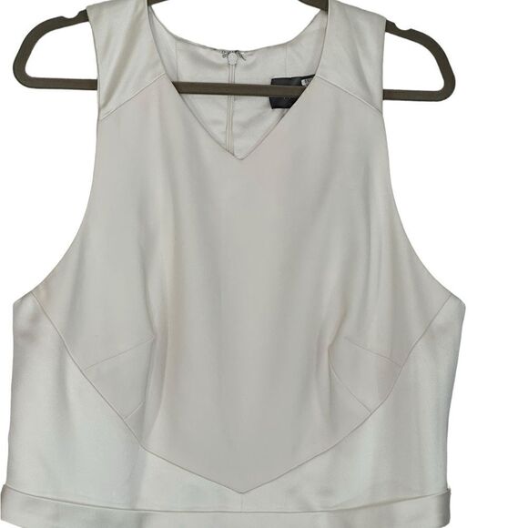 Theia Ivory and Gold Brocade Sleeveless Fit and Flare Cocktail Dress |14 - Picture 8 of 13